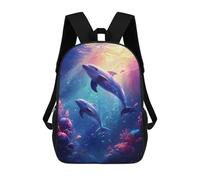 sinyumoney 3D Printed Children's 17inch Backpack Ocean Life Dolphins Swimming-1 Travel Lightweight School Bag Fashion Backpack for Kids School Students