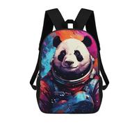 sinyumoney 3D Printed Children's 17inch Backpack Panda Astronaut Space Suit-2 Travel Lightweight School Bag Fashion Backpack for Kids School Students