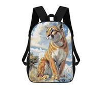 sinyumoney 3D Printed Children's 17inch Backpack Puma I Cougar Illustration Travel Lightweight School Bag Fashion Backpack for Kids School Students