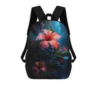 sinyumoney 3D Printed Children's 17inch Backpack Rainy Tropical Flower Travel Lightweight School Bag Fashion Backpack for Kids School Students