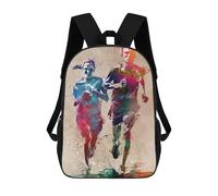 sinyumoney 3D Printed Children's 17inch Backpack Runner Sport Art Travel Lightweight School Bag Fashion Backpack for Kids School Students