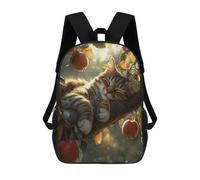 sinyumoney 3D Printed Children's 17inch Backpack Sleeping Cat in Apple Tree Travel Lightweight School Bag Fashion Backpack for Kids School Students