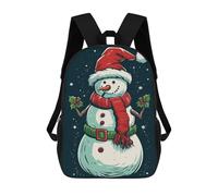 sinyumoney 3D Printed Children's 17inch Backpack Snowman Retro Travel Lightweight School Bag Fashion Backpack for Kids School Students