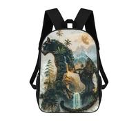 sinyumoney 3D Printed Children's 17inch Backpack The Panthers Moonlit Domain Travel Lightweight School Bag Fashion Backpack for Kids School Students