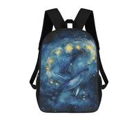 sinyumoney 3D Printed Children's 17inch Backpack Whale in Starry Sky Art Print-1 Travel Lightweight School Bag Fashion Backpack for Kids School Students