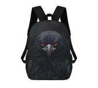 sinyumoney 3D Printed Children's 17inch Bald Eagle in Black Smoke School Backpack High Capacity Travel Book School Bags for Boys Elementary And Middle School Students