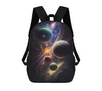 sinyumoney 3D Printed Children's 17inch Beyond The Milky Way School Backpack High Capacity Travel Book School Bags for Boys Elementary And Middle School Students