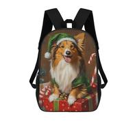 sinyumoney 3D Printed Children's 17inch Christmas Dog Gifts for Pet Lovers-1 School Backpack High Capacity Travel Book School Bags for Boys Elementary And Middle School Students