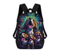 sinyumoney 3D Printed Children's 17inch Colorful Beagle Art Print-1 School Backpack High Capacity Travel Book School Bags for Boys Elementary And Middle School Students