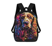 sinyumoney 3D Printed Children's 17inch Colorful Dog Art Print-23 School Backpack High Capacity Travel Book School Bags for Boys Elementary And Middle School Students