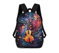 sinyumoney 3D Printed Children's 17inch Colorful Violin Artwork School Backpack High Capacity Travel Book School Bags for Boys Elementary And Middle School Students