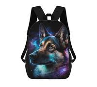 sinyumoney 3D Printed Children's 17inch Cosmic Dog Portrait Art Print School Backpack High Capacity Travel Book School Bags for Boys Elementary And Middle School Students