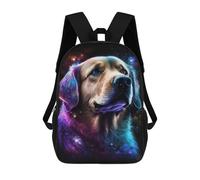 sinyumoney 3D Printed Children's 17inch Cosmic Golden Retriever Art Print School Backpack High Capacity Travel Book School Bags for Boys Elementary And Middle School Students