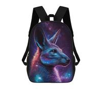sinyumoney 3D Printed Children's 17inch Cosmic Kangaroo Portrait-8 School Backpack High Capacity Travel Book School Bags for Boys Elementary And Middle School Students