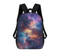 sinyumoney 3D Printed Children's 17inch Cosmic Nebula Wallpaper-1 School Backpack High Capacity Travel Book School Bags for Boys Elementary And Middle School Students