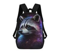 sinyumoney 3D Printed Children's 17inch Cosmic Raccoon Art Print-29 School Backpack High Capacity Travel Book School Bags for Boys Elementary And Middle School Students