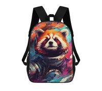 sinyumoney 3D Printed Children's 17inch Cosmic Red Panda Adventure-1 School Backpack High Capacity Travel Book School Bags for Boys Elementary And Middle School Students