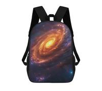 sinyumoney 3D Printed Children's 17inch Cosmic Spiral Galaxy-2 School Backpack High Capacity Travel Book School Bags for Boys Elementary And Middle School Students