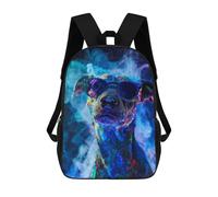 sinyumoney 3D Printed Children's 17inch Dog In Colorful Paint School Backpack High Capacity Travel Book School Bags for Boys Elementary And Middle School Students