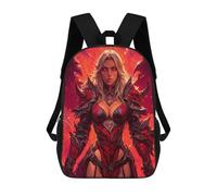 sinyumoney 3D Printed Children's 17inch Dragon Armor Fantasy Woman School Backpack High Capacity Travel Book School Bags for Boys Elementary And Middle School Students