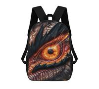 sinyumoney 3D Printed Children's 17inch Dragon Eyes Fire School Backpack High Capacity Travel Book School Bags for Boys Elementary And Middle School Students