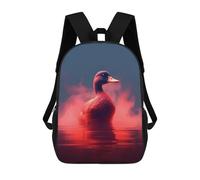 sinyumoney 3D Printed Children's 17inch Duck Animals School Backpack High Capacity Travel Book School Bags for Boys Elementary And Middle School Students