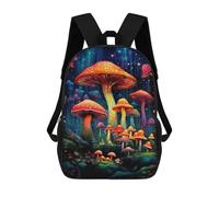 sinyumoney 3D Printed Children's 17inch Enchanted Mushroom Forest-1 School Backpack High Capacity Travel Book School Bags for Boys Elementary And Middle School Students