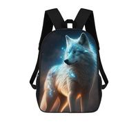 sinyumoney 3D Printed Children's 17inch Enchanted Wolf Art Print School Backpack High Capacity Travel Book School Bags for Boys Elementary And Middle School Students
