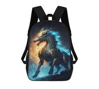 sinyumoney 3D Printed Children's 17inch Fantasy Dragon Artwork -10 School Backpack High Capacity Travel Book School Bags for Boys Elementary And Middle School Students
