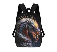 sinyumoney 3D Printed Children's 17inch Fantasy Dragon Artwork-18 School Backpack High Capacity Travel Book School Bags for Boys Elementary And Middle School Students