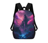 sinyumoney 3D Printed Children's 17inch Fantasy Nature Japan 02 School Backpack High Capacity Travel Book School Bags for Boys Elementary And Middle School Students