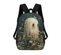 sinyumoney 3D Printed Children's 17inch Floral Bohoo Ghost School Backpack High Capacity Travel Book School Bags for Boys Elementary And Middle School Students