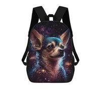 sinyumoney 3D Printed Children's 17inch Galactic Chihuahua Portrait -1 School Backpack High Capacity Travel Book School Bags for Boys Elementary And Middle School Students