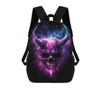 sinyumoney 3D Printed Children's 17inch Galactic Devil Skull Art Print School Backpack High Capacity Travel Book School Bags for Boys Elementary And Middle School Students