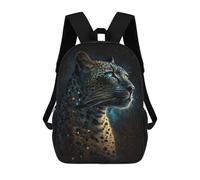 sinyumoney 3D Printed Children's 17inch Galactic Leopard Portrait School Backpack High Capacity Travel Book School Bags for Boys Elementary And Middle School Students