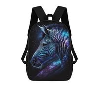 sinyumoney 3D Printed Children's 17inch Galactic Zebra Art Print School Backpack High Capacity Travel Book School Bags for Boys Elementary And Middle School Students