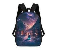 sinyumoney 3D Printed Children's 17inch Galaxy Landscape School Backpack High Capacity Travel Book School Bags for Boys Elementary And Middle School Students