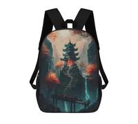 sinyumoney 3D Printed Children's 17inch Grand Staircase School Backpack High Capacity Travel Book School Bags for Boys Elementary And Middle School Students