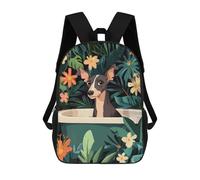 sinyumoney 3D Printed Children's 17inch Greyhound Dog in A BathTub School Backpack High Capacity Travel Book School Bags for Boys Elementary And Middle School Students