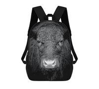 sinyumoney 3D Printed Children's 17inch Highland Cattle Animals School Backpack High Capacity Travel Book School Bags for Boys Elementary And Middle School Students
