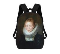 sinyumoney 3D Printed Children's 17inch Infantas Maid in Brussels School Backpack High Capacity Travel Book School Bags for Boys Elementary And Middle School Students