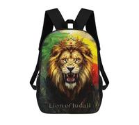 sinyumoney 3D Printed Children's 17inch Lion of Judah School Backpack High Capacity Travel Book School Bags for Boys Elementary And Middle School Students