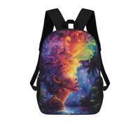 sinyumoney 3D Printed Children's 17inch Lost in Dreams School Backpack High Capacity Travel Book School Bags for Boys Elementary And Middle School Students