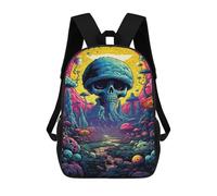 sinyumoney 3D Printed Children's 17inch Mystical Mushroom Forest-2 School Backpack High Capacity Travel Book School Bags for Boys Elementary And Middle School Students
