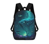 sinyumoney 3D Printed Children's 17inch Mystical Worlds Ocean School Backpack High Capacity Travel Book School Bags for Boys Elementary And Middle School Students
