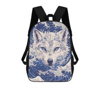 sinyumoney 3D Printed Children's 17inch Oceanic Wolf Majesty School Backpack High Capacity Travel Book School Bags for Boys Elementary And Middle School Students