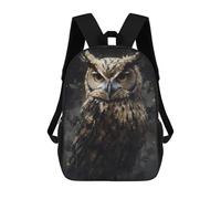 sinyumoney 3D Printed Children's 17inch Owl Enchanted Isle School Backpack High Capacity Travel Book School Bags for Boys Elementary And Middle School Students