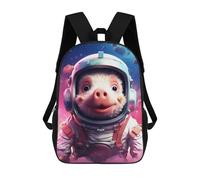 sinyumoney 3D Printed Children's 17inch Pig Astronaut in Space Suit-1 School Backpack High Capacity Travel Book School Bags for Boys Elementary And Middle School Students