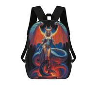 sinyumoney 3D Printed Children's 17inch Queen Lilith with Serpent School Backpack High Capacity Travel Book School Bags for Boys Elementary And Middle School Students