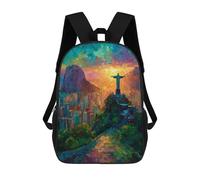 sinyumoney 3D Printed Children's 17inch Rio De Janeiro Sunset-1 School Backpack High Capacity Travel Book School Bags for Boys Elementary And Middle School Students